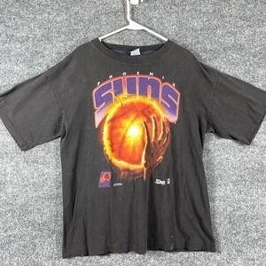 VTG Phoenix Suns T Shirt Mens XL Black Single Stitch 90s Salem NBA Basketball
